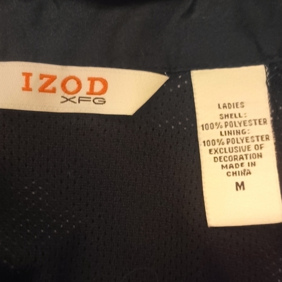Izod XFG Womens Black Windbreaker Activewear Golf Tennis Preppy Athlesure - Picture 5 of 5